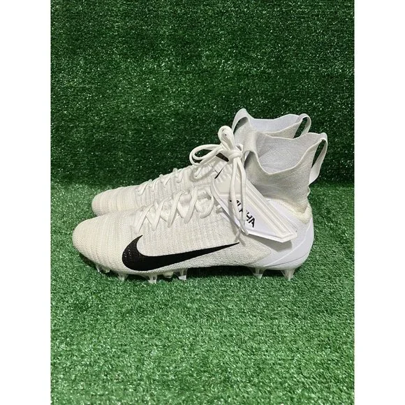 Nike Alpha Menace Elite 2 Football Cleats White Grey AO3374-101 Men’s Size 14.5 - Picture 1 of 9